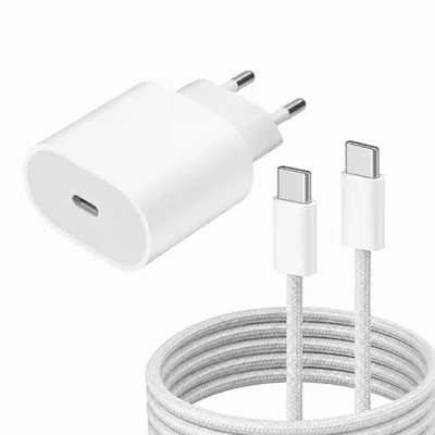 Produktbild von iPhone USB-C Ladegerät 20W Schnellladegerät mit USB-C Kabel – USB-C zu USB-C Ladeset für iPhone 17 16 15 Pro Max Air Plus