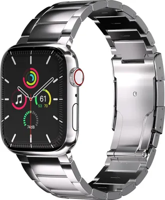 Produktbild von Accezz Mattes Titanstahlarmband für das Watch Series 1 t/m 9 / SE (38/40/41 mm) | Series 10 / 11 (42 mm) - Silber