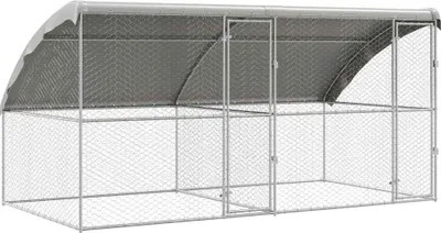 Produktbild von vidaXL Hundekäfig 2 pcs Silber 4 x 2 x 2 m Verzinkter Stahl