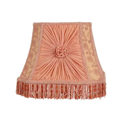 Image de Abat-jour victorien, diamètre 30 cm, en velours rose, style baroque, élégant et décoratif