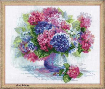 Produktbild von Riolis Kreuzstich-Set "Hortensie", Zählmuster