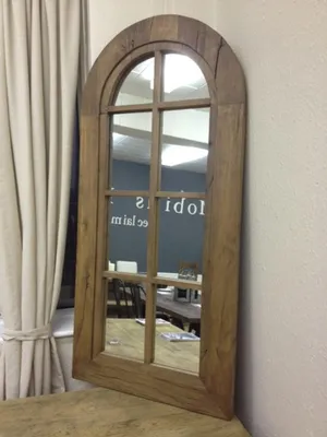 Image de Casa Padrino Miroir mural en chêne massif Vieux bois 140 x 70 cm - Chêne massif Reclaimed Wood