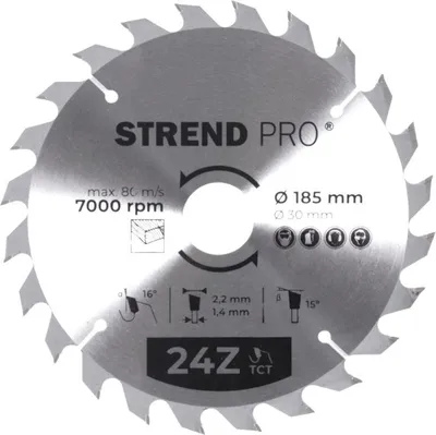 Produktbild von Scheibe Strend Pro TCT 185x2.2x30/20 mm 24Z, für Holz, Sägeblatt, SK-Zähne