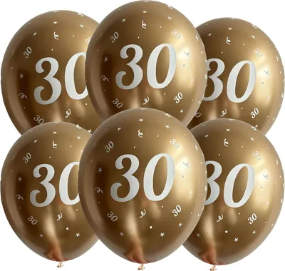 Obrázek produktu pro Narozeninové balónky zlaté "30", 30 cm, 50 ks.