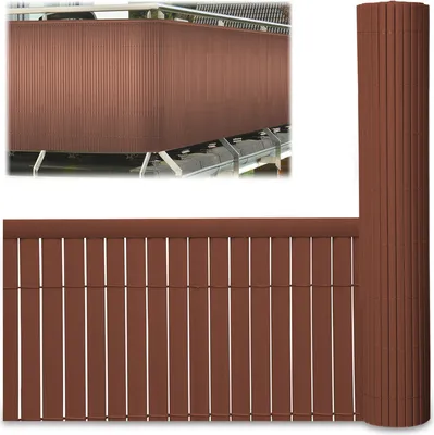 Obrázok produktu pre Jayseuw PVC súkromie obrazovka mat súkromie plot súkromie obrazovka pre plot balkón vetrolam hnedá 90x800cm