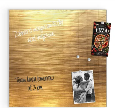 Produktbild von Magnettafel 30x30cm Pinnwand Whiteboard beschreibbar - Golden Textured Surface