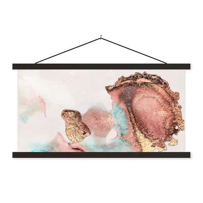 Produktbild von MuchoWow® Textilposter Tinte - Pastell - Abstrakt 90x45 cm mit schwarzem Rahmen - Klemmleisten