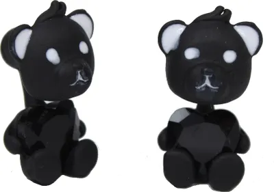 Produktbild von 3D Teddy Ohrstecker Ohrringe in der Farbe Schwarz