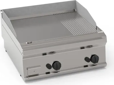 Produktbild von KBS Gasgrillplatte 2 Heizonen 2/3 Glatt + 1/3 Gerillt Hartverchromt Tischgerät
