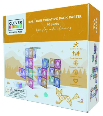 Image de Jeu magnétique Circuit pastel avec billes - 70 pièces, Cleverclixx