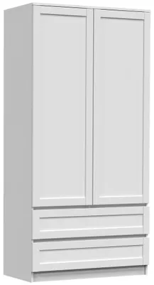 Zdjęcie produktu dla Cdf Szafa Garderoba Pafos Biel 2 Szuflady 90Cm