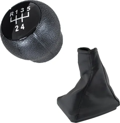 Produktbild von Schaltknauf Knauf 5-Gang Schaltmanschette Manschette + Rahmen SCHWARZ GLANZ für