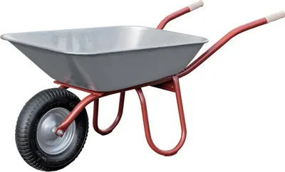 Produktbild von CAPITO Profi Bauschubkarre PRAKTICA 85 Liter Flachmulde, Lufträder mit Blockprofil und Stahlfelge inkl ergonomische Buch