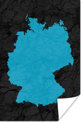 Produktbild von MuchoWow® Poster Karte - Deutschland - Blau 20x30 cm - Papierdruck