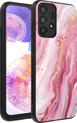 Produktbild von Smartphonica Handytasche passend für Samsung Galaxy A23 mit Marmordruck - TPU Rückseitenschutzhülle Marmordesign - Pink