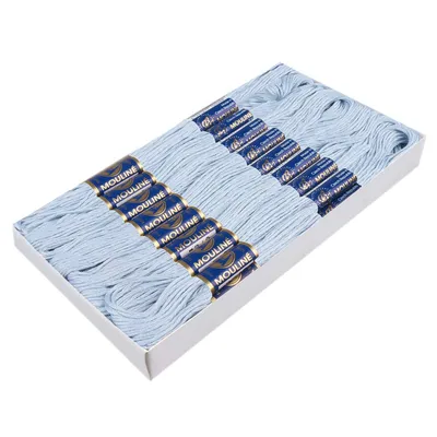Produktbild von 24 Docken Stickgarn je ca. 8m / Sticktwist 100% Baumwolle Stickerei verschiedene Farbwahl, Farbe :5522 blassblau