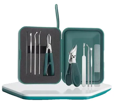 Obrázek produktu pro Sada nůžek na nehty, precizní střih, ergonomická rukojeť, zelená, 5 kusů