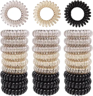 Produktbild von Spiral Haargummis 27 Stück, Kunststoff, wasserdicht, für Haare