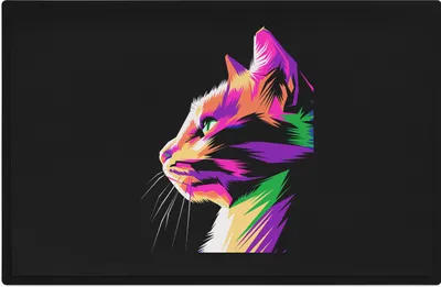 Produktbild von Trendation - Lustige Katzen Fußmatte Polygon Grafiken Katzenbesitzerin Humor Fussmatte 60x40 cm