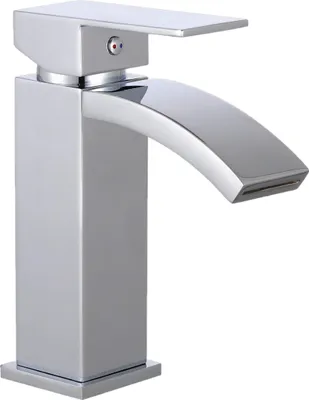 Produktbild von SCHÜTTE CASCATA Waschtischarmatur mit Zugstange, Wasserhahn Bad mit Ablaufgarnitur, Chrom