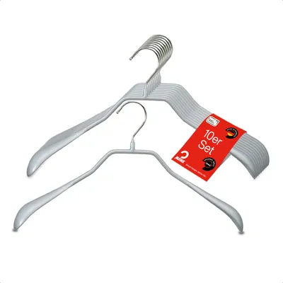 Produktbild von MAWA Metallbügel, 10er-Set, 42 cm, Silber, ergonomisch & langlebig