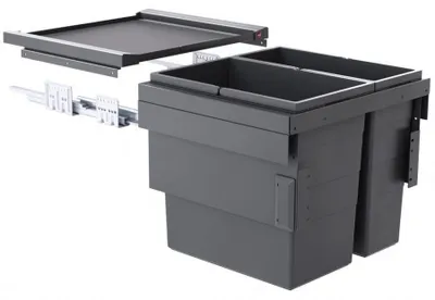 Image de Poubelle intégrée Hailo, modèle Cargo, largeur 50 cm, tiroir frontal à fermeture automatique