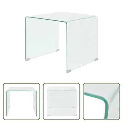 Immagine prodotto di The Living Store Tavolino in vetro temperato 49,5 x 50 x 45 cm Trasparente