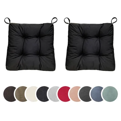 Immagine prodotto di sleepling - Set di 2 cuscini per sedia, cuscino per seduta, per interni ed esterni, 40 x 38 cm, nero
