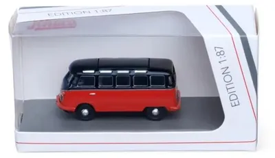 Productafbeelding van Schuco 452682606 - 1:87 VW T1 Samba, rood/zwart - Nieuw