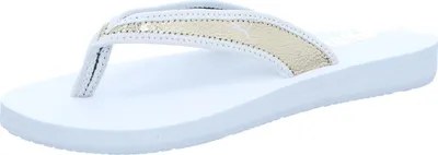 Produktbild von Puma Damen-Badepantolette Sandy Flip Metallic Shine Weiß-Gold, Farbe:weiß, UK Größe:6
