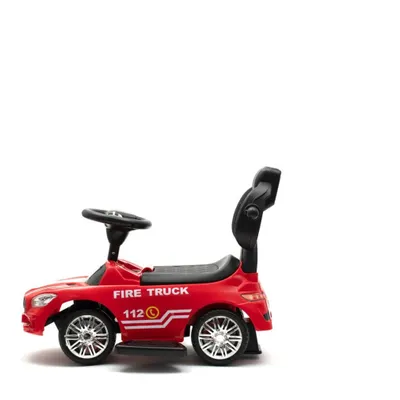 Obrázok produktu pre Detské odrážadlo so zvukom a vodiacou tyčou Baby Mix POŽIARNICI červené