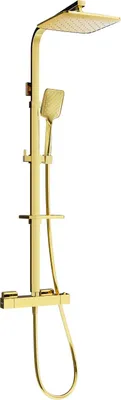 Produktbild von Mexen CQ62 Brausegarnitur für Aufputzmontage mit Kopfbrause und Thermostatmischer, Gold - 772506295-50