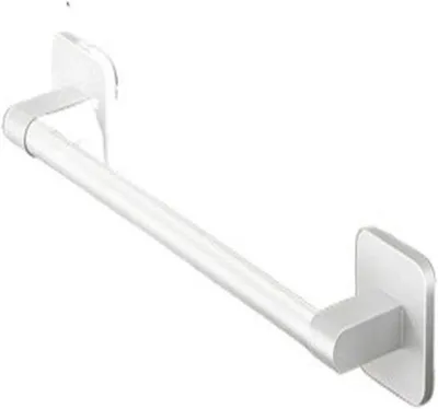Productafbeelding van Handdoekhouder - Pantoffelrek - Badkameropslag - Zonder boren - 30 cm - Wit