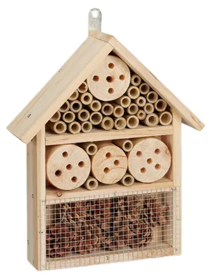Image de Relaxdays Hôtel pour insectes en kit, maison pour insectes, coléoptères, abeilles sauvages et chrysopes, à construire soi-même, 33 x 24,5 x 7 cm, naturel