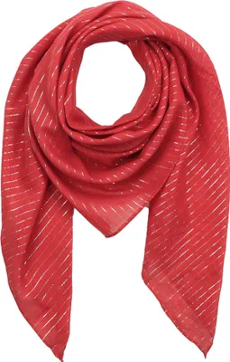 Produktbild von Baumwolltuch - rot Lurex silber - quadratisches Tuch