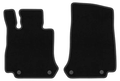 Imagen del producto de Alfombrillas delanteras de moqueta punzonada para Mercedes EQC N293 desde 2019 (SUV) – 2 piezas, negras, a medida – Wielganizator BASIC