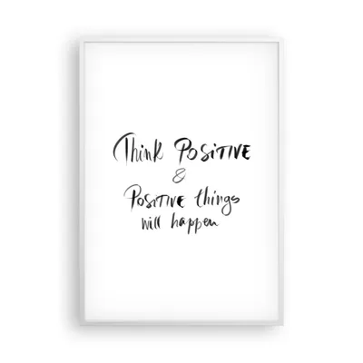 Produktbild von Gerahmtes Poster - Weißer Rahmen - Motto Gedanke positiv - 70x100 cm - Wand Bild - Wanddeko - Wandbilder - Kunstposter - Wandposter - Bilderrahmen - Bilder - Kunstdruck - Wandbild - P2WPA70x100-4162
