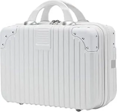 Produktbild von Weißes ABS Beautycase 32x23x15 cm kratzfest sturzsicher mit verstärkten Ecken und Trolley-Gurt