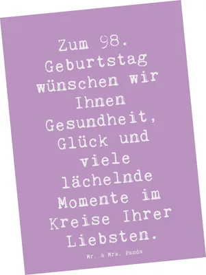 Produktbild von Mr. & Mrs. Panda Fotokarte Spruch 98. Geburtstag - Lavendeltraum - Geschenk, Postkarten, Happy Birthday, Liebste, Geburtstagsgeschenk, Postkarte, Ansichtskarte, bildkarte