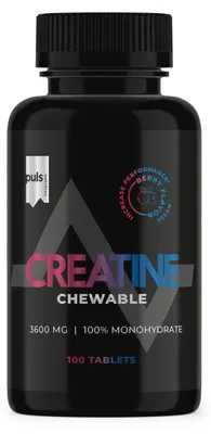 Produktbild von PULS Nutrition Creatine Chewable Beeren, 100 Tabletten – Vegan, 3600mg Kreatin Monohydrat pro Portion – Mit Creapure für optimale Wirkung und Qualität