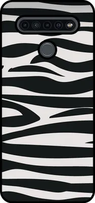 Produktbild von Smartphonica Handytasche passend für LG K41S mit Zebradruck - TPU Rückseite Abdeckung Fall Zebra-Design - Schwarz Weiß