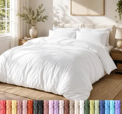 Image de Ensemble de literie Utopia comprenant une housse de couette et deux taies d'oreiller