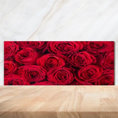 Produktbild von Tulup® Küchenrückwand Spritzschutz aus Glas -125x50 -Spritzschutz auf gehärtetes Glas Deko Blumen & Pflanzen Rosen