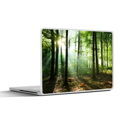 Produktbild von MuchoWow® Laptop Aufkleber Sticker Cover Wald - Sonne - Laub 40x30 cm - Laptop Dekoration - Selbstklebend