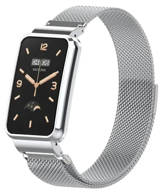 Produktbild von By Qubix Milanese Loop Armband mit Case - Silber - passend für Xiaomi Smart Band 7 Pro