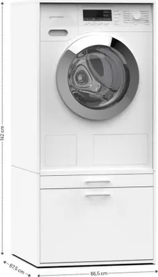Zdjęcie produktu dla Szafka pod pralkę Linea – 66 x 67 x 142 cm – biała