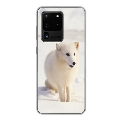 Produktbild von MuchoWow® Handyhülle Schutzhülle Hülle für Samsung Galaxy S20 Ultra Fuchs - Schnee - Weiß Silikon Softcase Handy Hülle - Karteninhaber