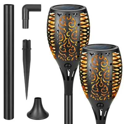 Image de Lampes solaires d'extérieur, lot de 2, 33 LED, étanches IP65