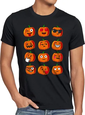 Produktbild von BaumwolleCloud Kürbis Smiley Herren T-Shirt kürbisköpfe halloween