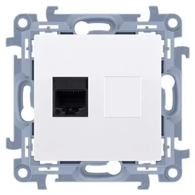 Image de Antenne F + prise RJ45 blanc SIMON 10